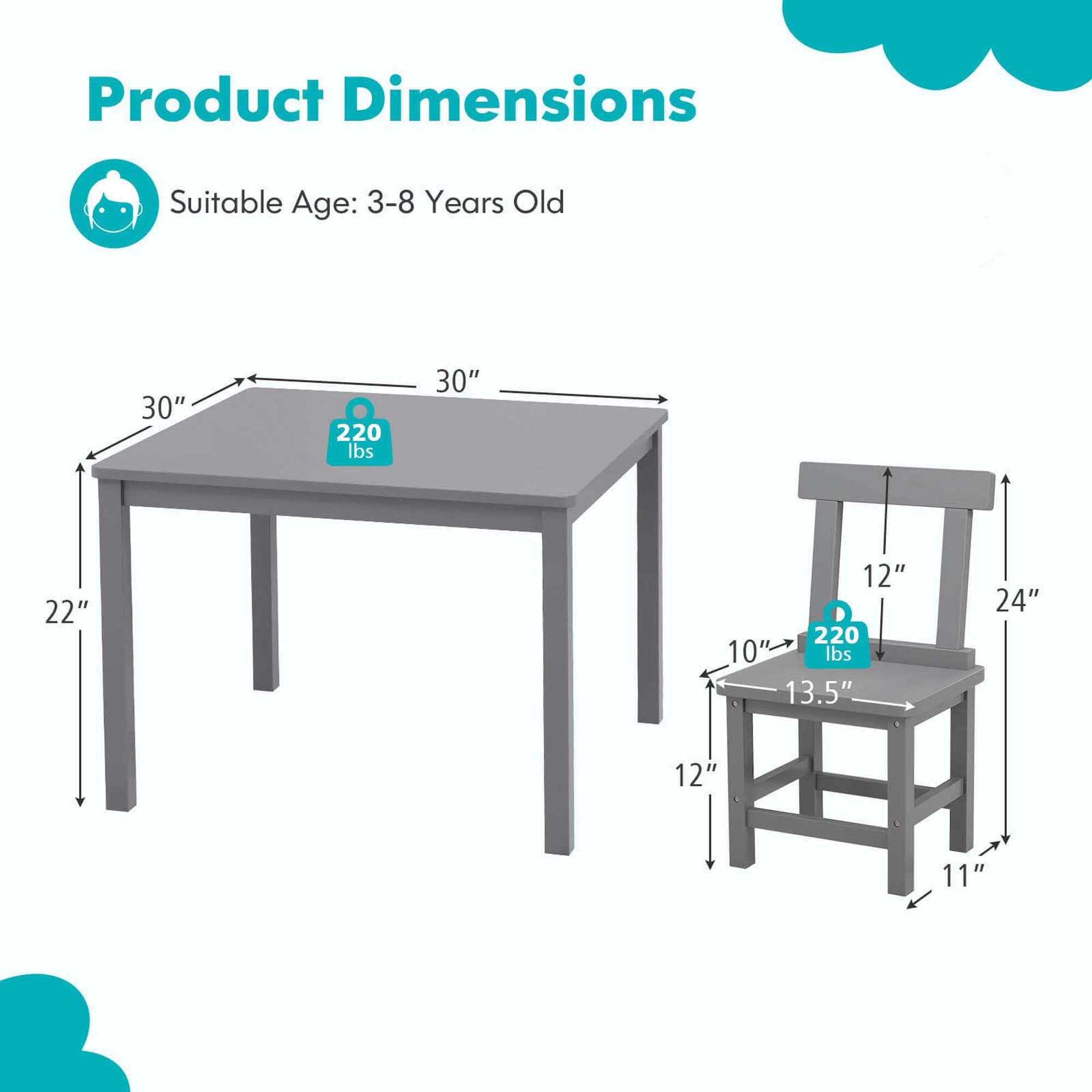 Product Dimensions, Suitable Age: 3-8 Years Old, 30", 220 lbs, 22", 12", 10 lbs, 13.5", 24", 12", 11"