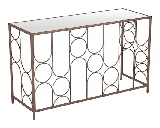 Front. Hivvago - Convale Console Table Bronze - Bronze.
