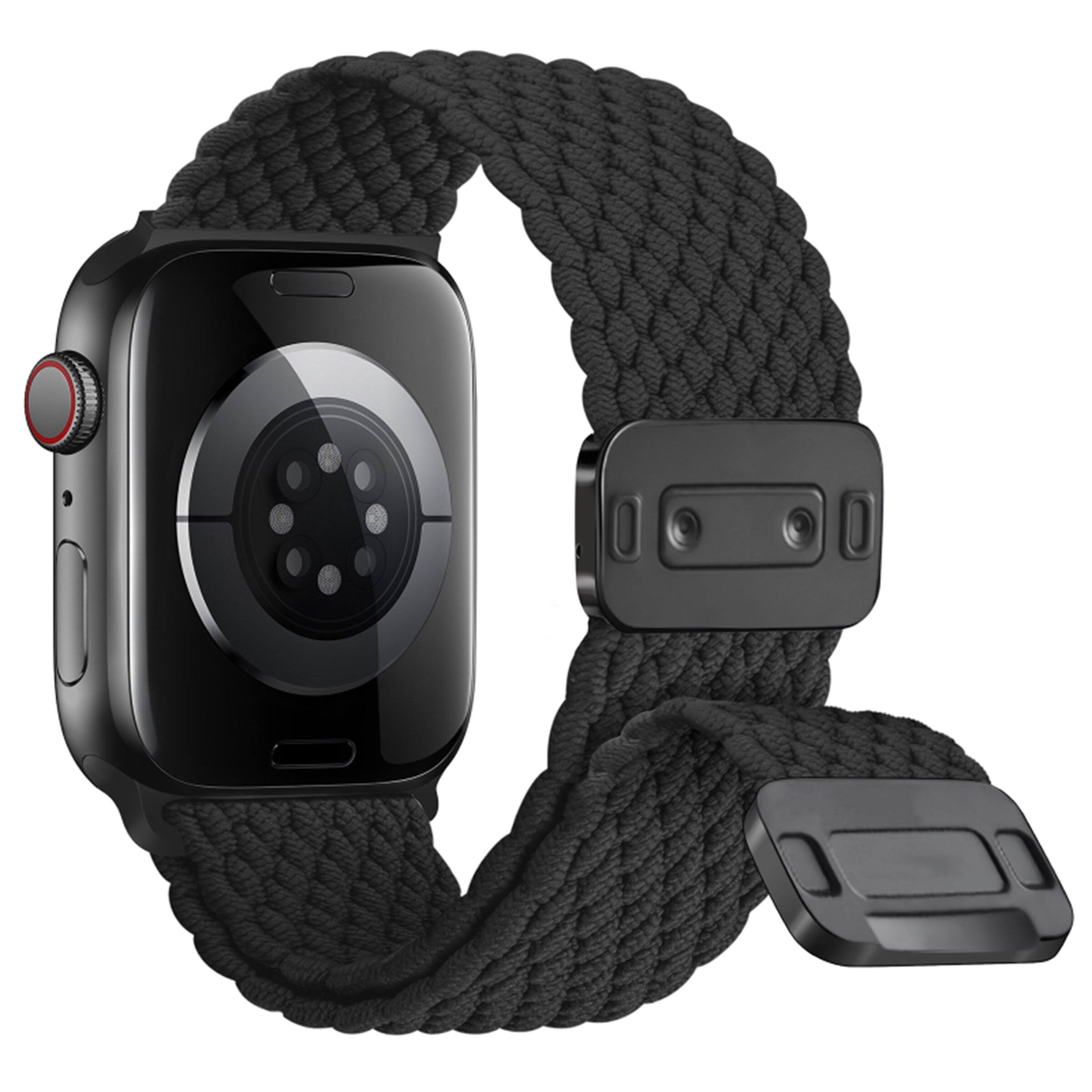 Alt View 2. Waloo - Magnetic Braided Nylon Loop Band - 40/41/42mm - Black - Black.