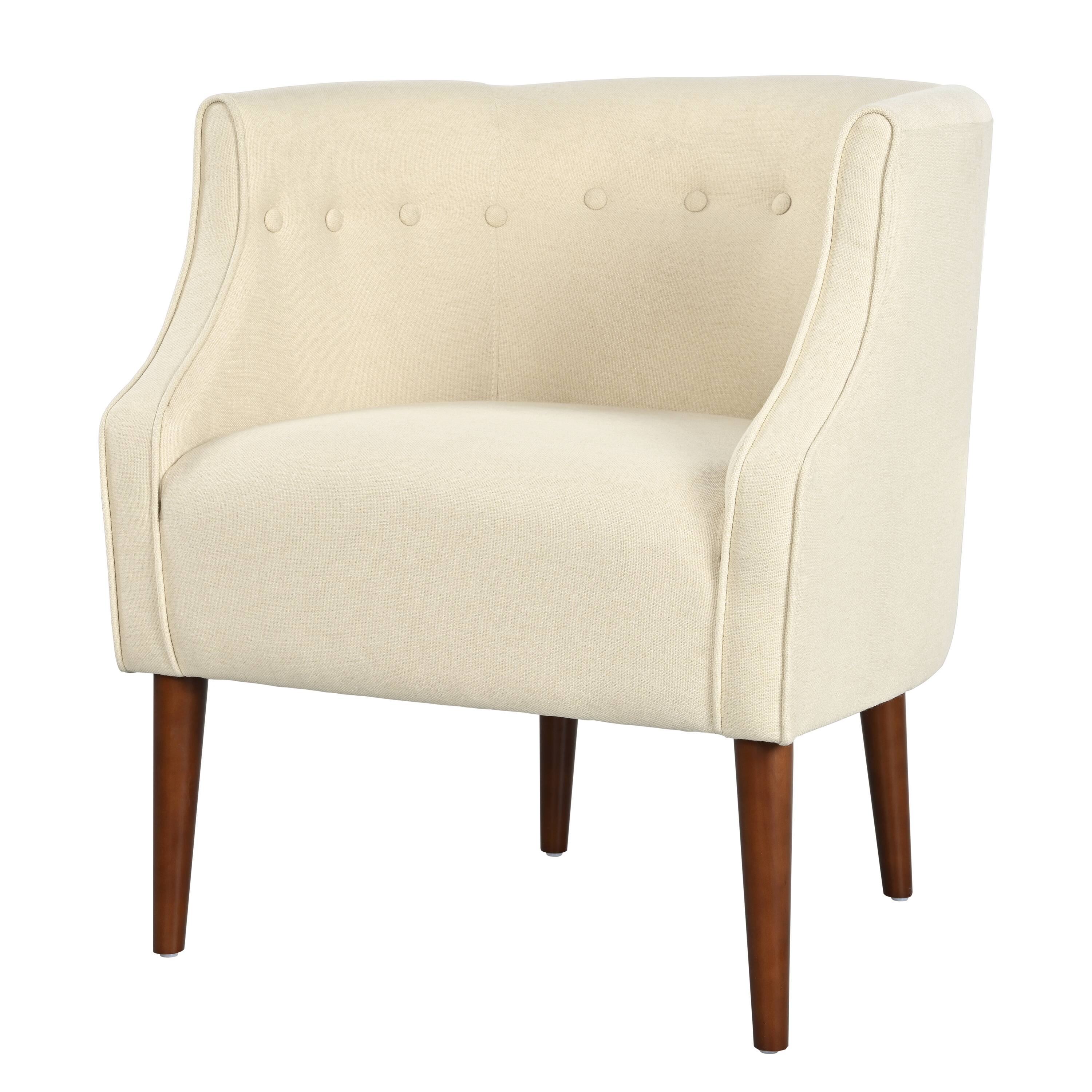 Alt View 2. APRILSOUL - Modern Club Chair Button Tufted Back Tonal Piping Mid Century Living Room Bedroom Office - Beige.