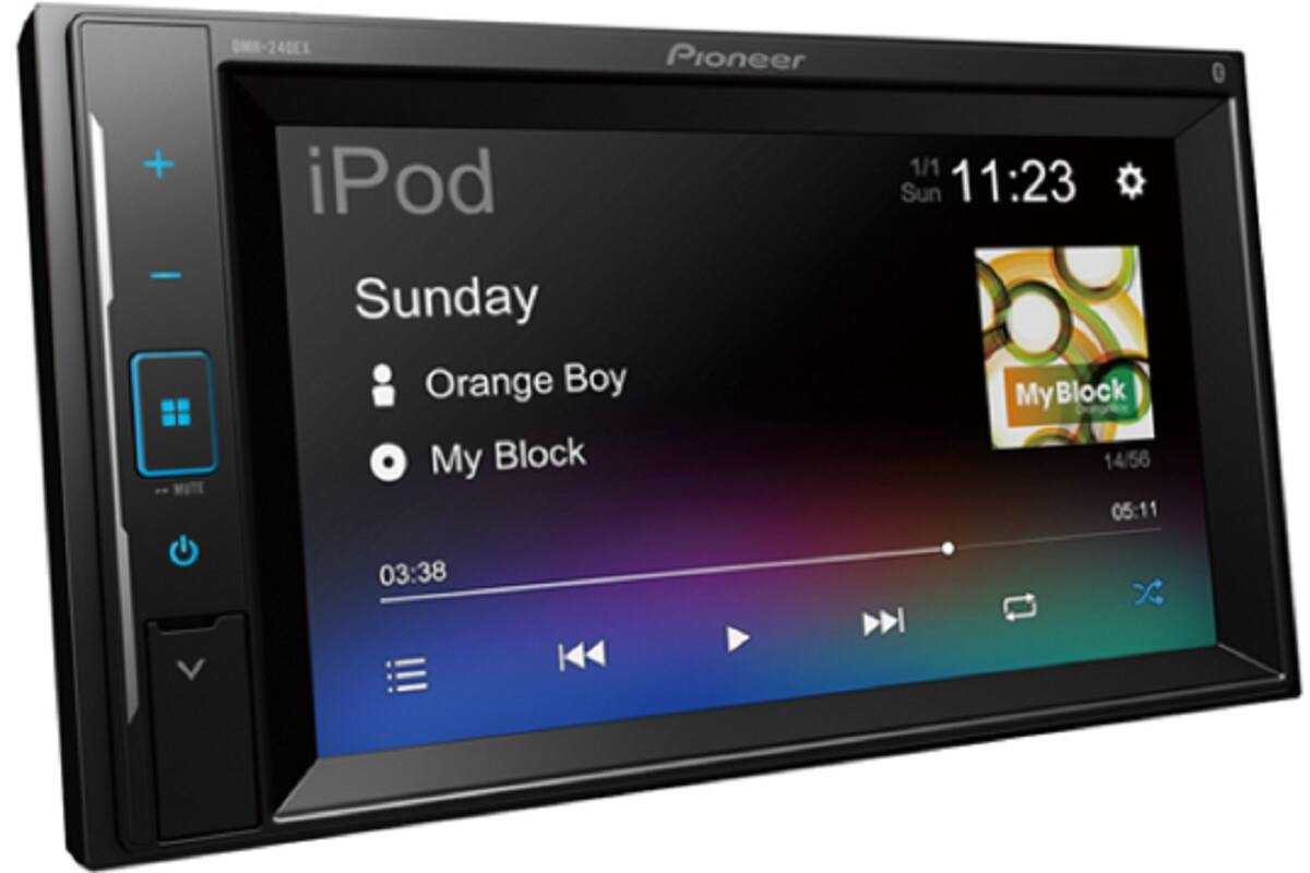 Angle. Pioneer - DMH Series 6.2in. Resistive Touch Screen Smartphone Compatible Bluetooth Digital Media Receiver - Black.