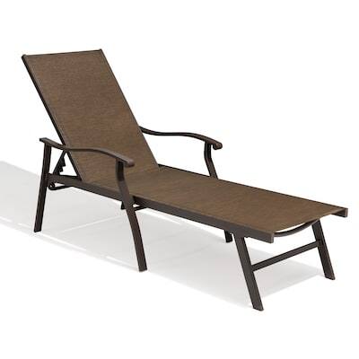 Alt View 6. Crestlive Products - Crestlive Products Brown Aluminum Frame Stationary Chaise Lounge Chair Brown Textilene Sling Seat - Brown.