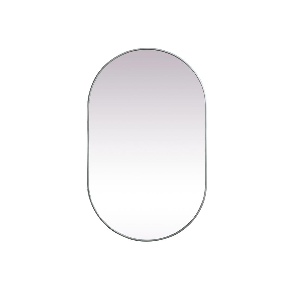 Alt View 7. Elegant Decor - Metal Frame Oval Mirror 30x48 Inch in Silver - Silver.