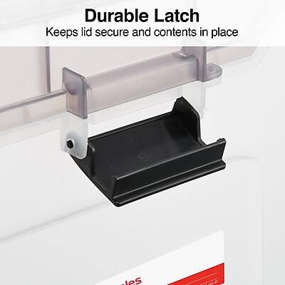 Durable Latch  
Keeps lid secure and contents in place