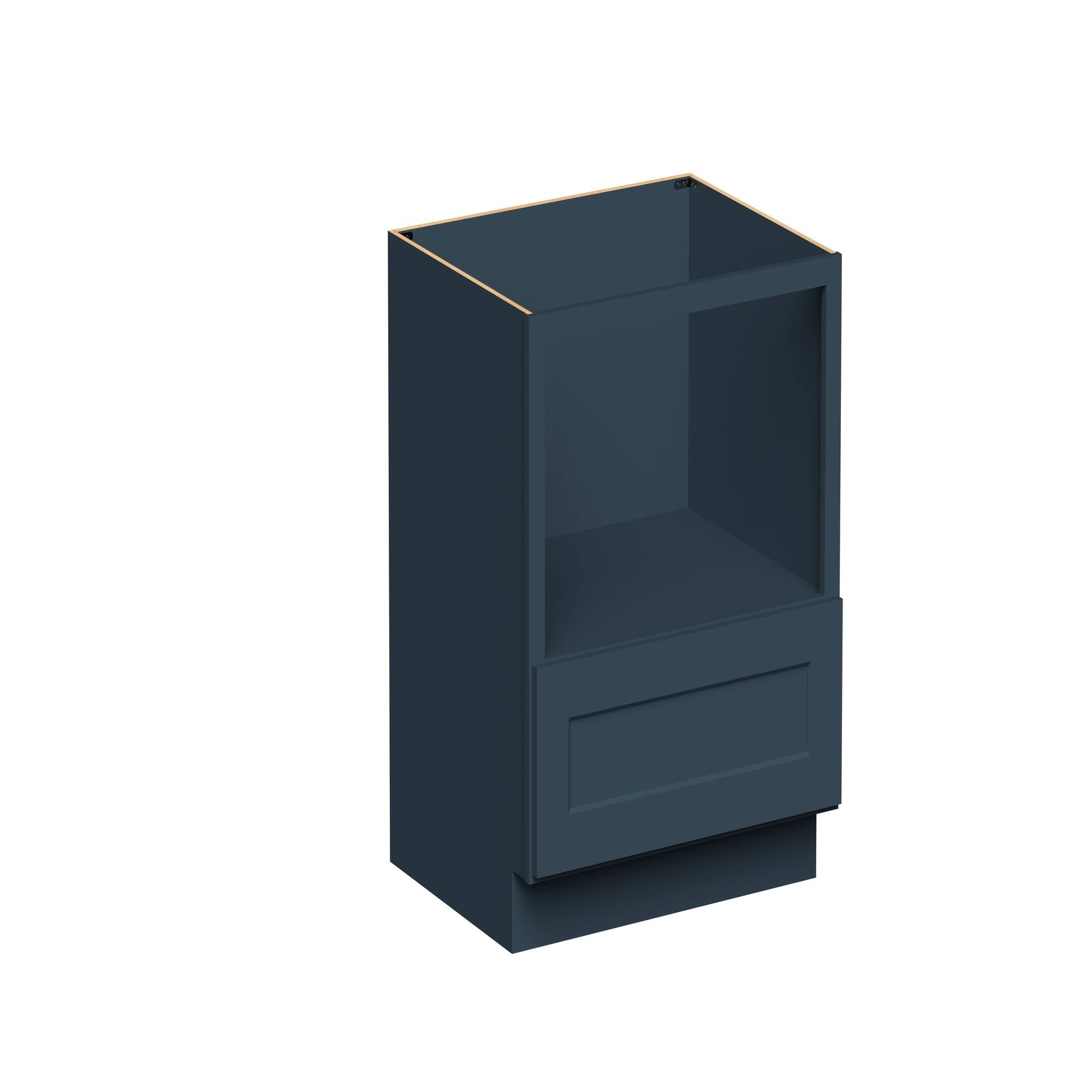 Angle. Boyel Living - 30-in W x 34.5-in H x 24-in D Shaker RTA Kitchen Base Microwave Cabinet with Soft-Close - Charcoal Blue.
