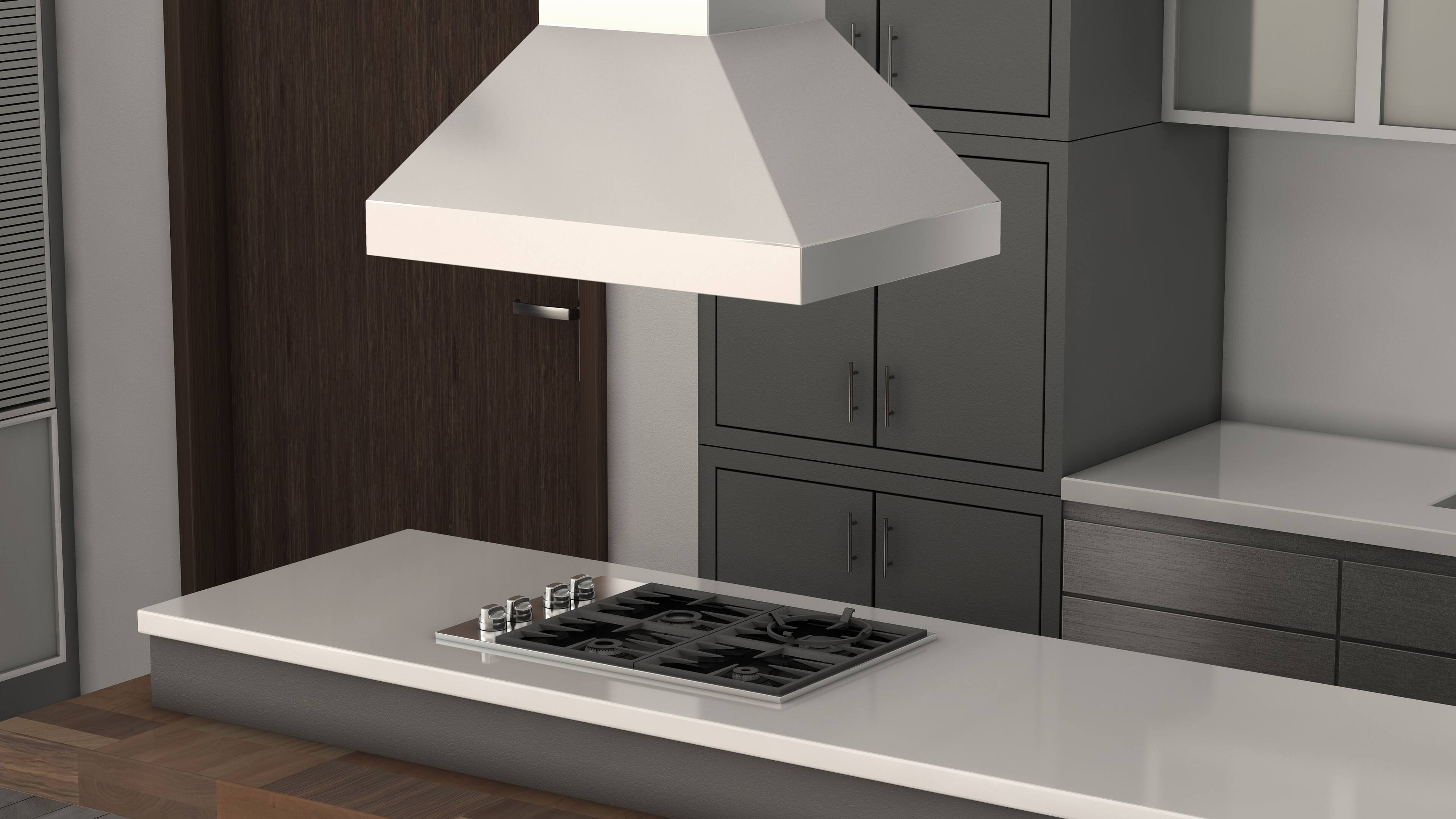 Back. ZLINE - 36 in. Island Mount Range Hood (597i-36) - Silver.