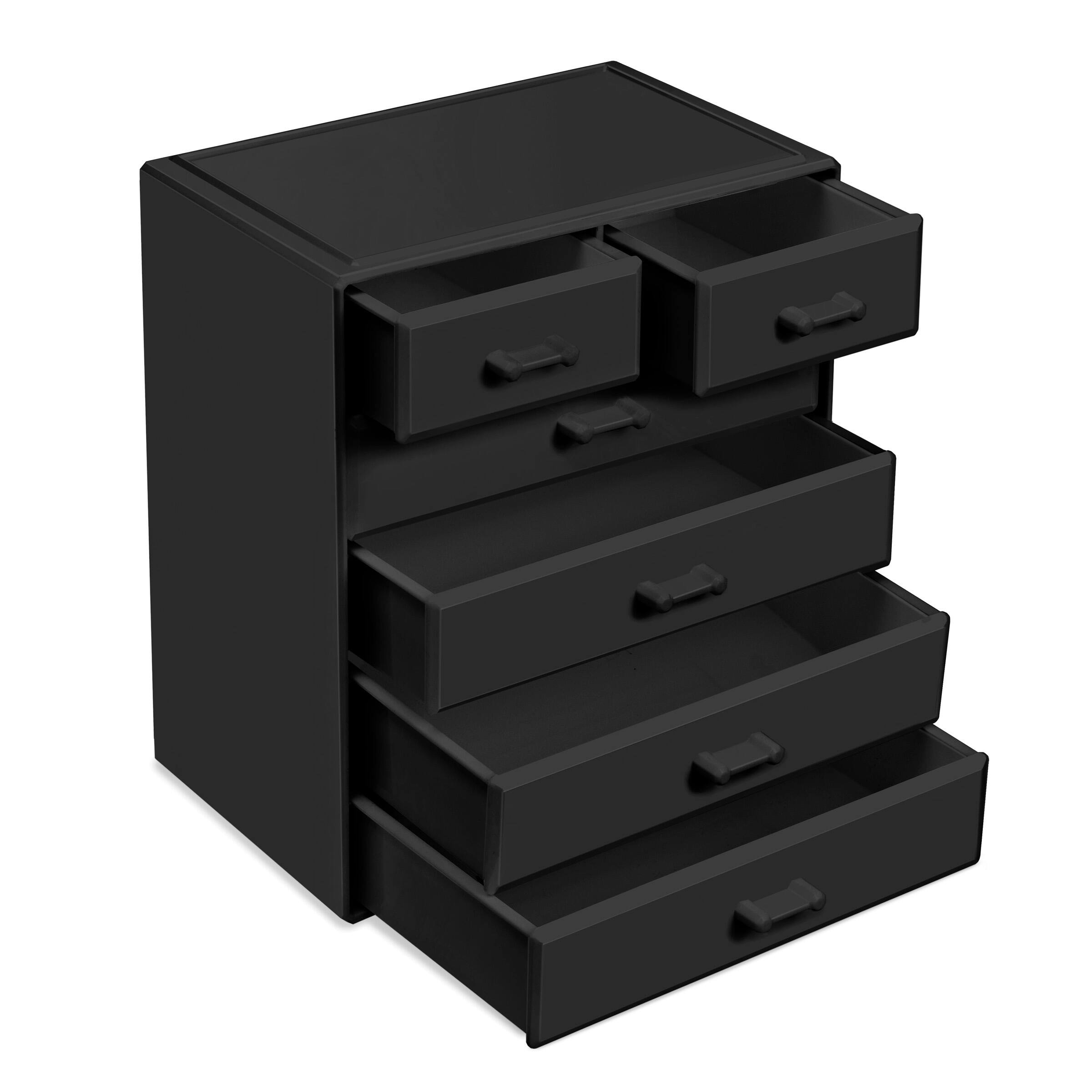 Angle. Sorbus - Sorbus 6 Drawer Makeup Organizer Case (Black) - Black.