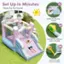 Set Up in Minutes Have fun for hours! 01 Unfold the Bounce House 02 Connect to a Blower (Not Included) 03 Anchor It with Ground Stakes