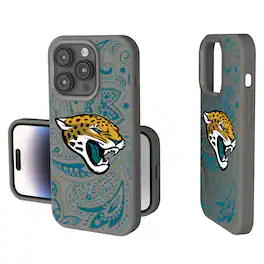 Keyscaper - NFL - Jacksonville Jaguars - Paisley iPhone Soft Touch Case - 15 - Gray