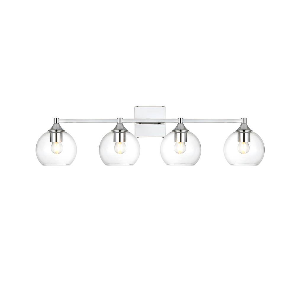 Alt View 2. Living District - Foster 4 light Chrome and Clear Bath Sconce - Chrome And Clear.