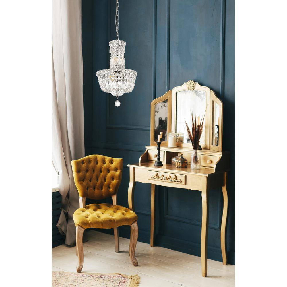 Back. Elegant Lighting - Tranquil 6 light Chrome Pendant Clear Royal Cut Crystal - Chrome.