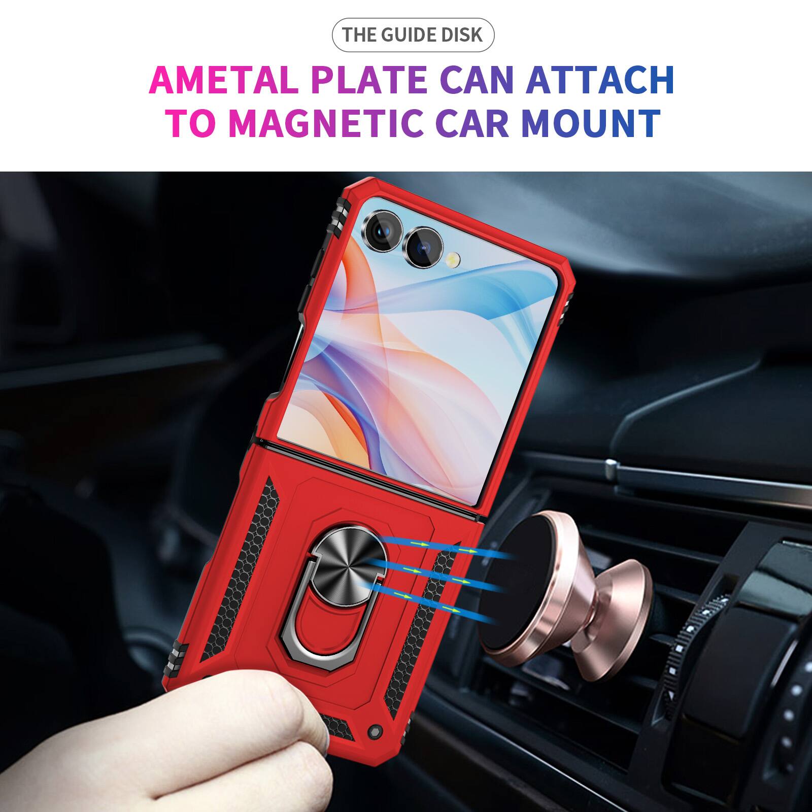 THE GUIDE DISK  
AMETAL PLATE CAN ATTACH TO MAGNETIC CAR MOUNT