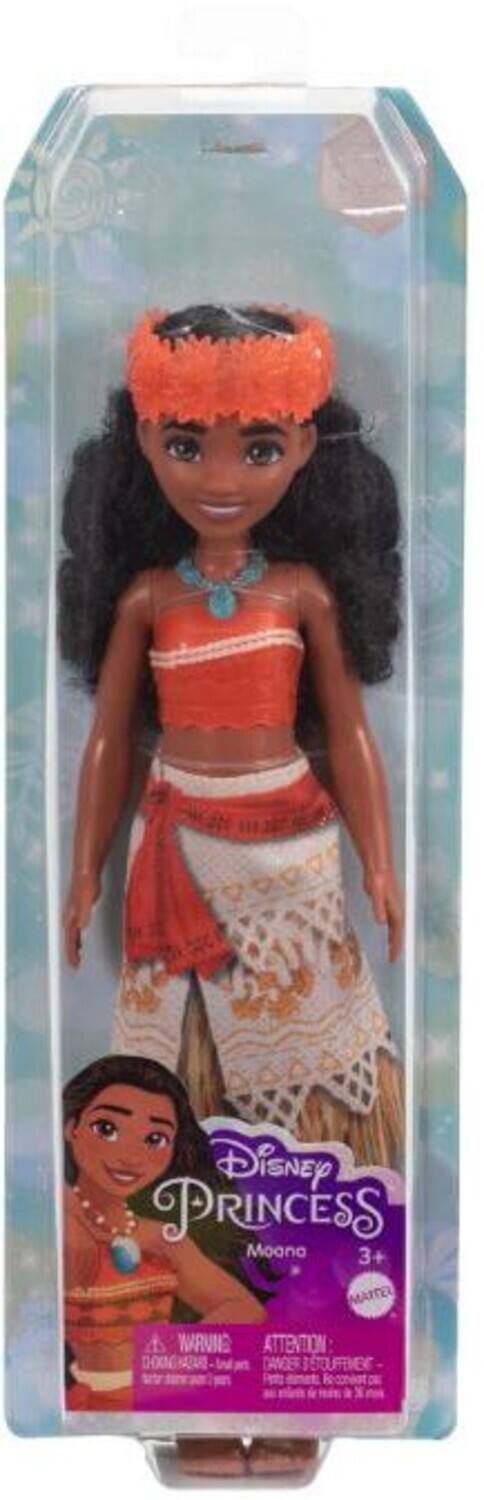 Disney PRINCESS Moana  
3+  
MATTEL  

ATTENTION:  
DOOAT DANDES JEOUFEES