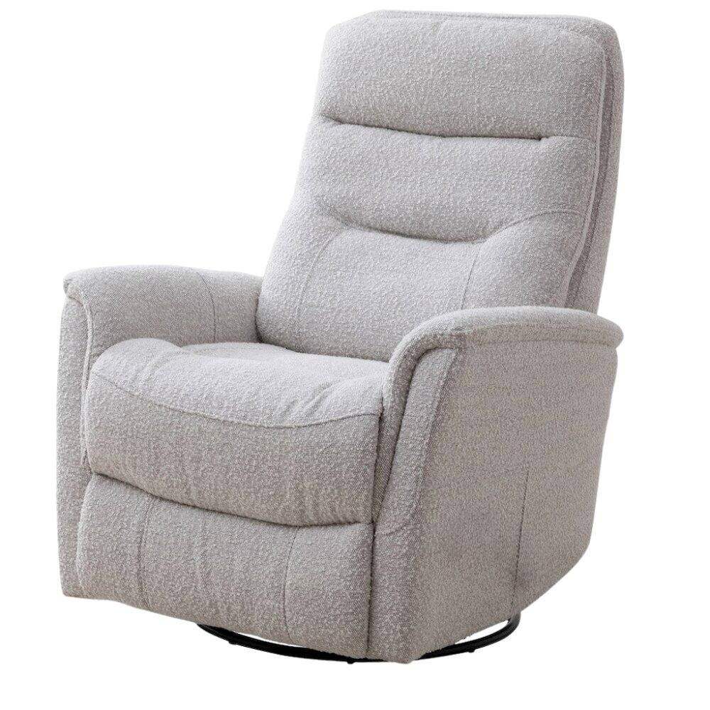 Angle. Starlight Canyon Home - Bloke Cotton Recliner Nursery Glider – Elegant Boucle Chairs for Comfort - Beige.