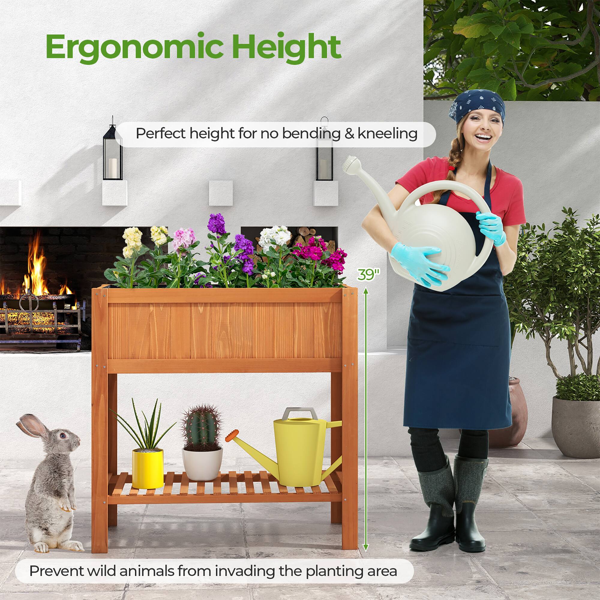 Ergonomic Height

Perfect height for no bending & kneeling

39"

Prevent wild animals from invading the planting area