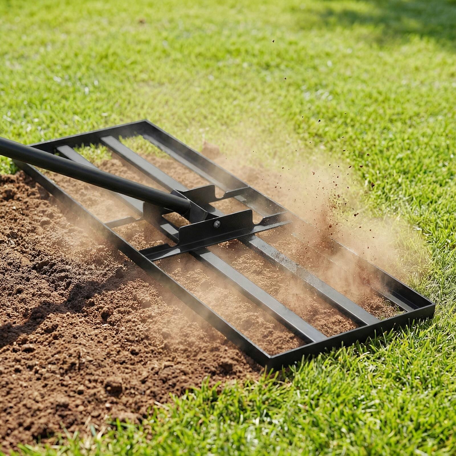 Alt View 1. Costway - Costway Lawn Leveling Rake 30" x 10" Heavy Duty Level Lawn Tool for Garden Backyard/Lawn - Black.