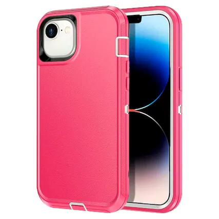 Front. Entronix - Entronix Heavy Duty Case for iPhone 16E - Ultimate Triple-Layer Protection - Pink.