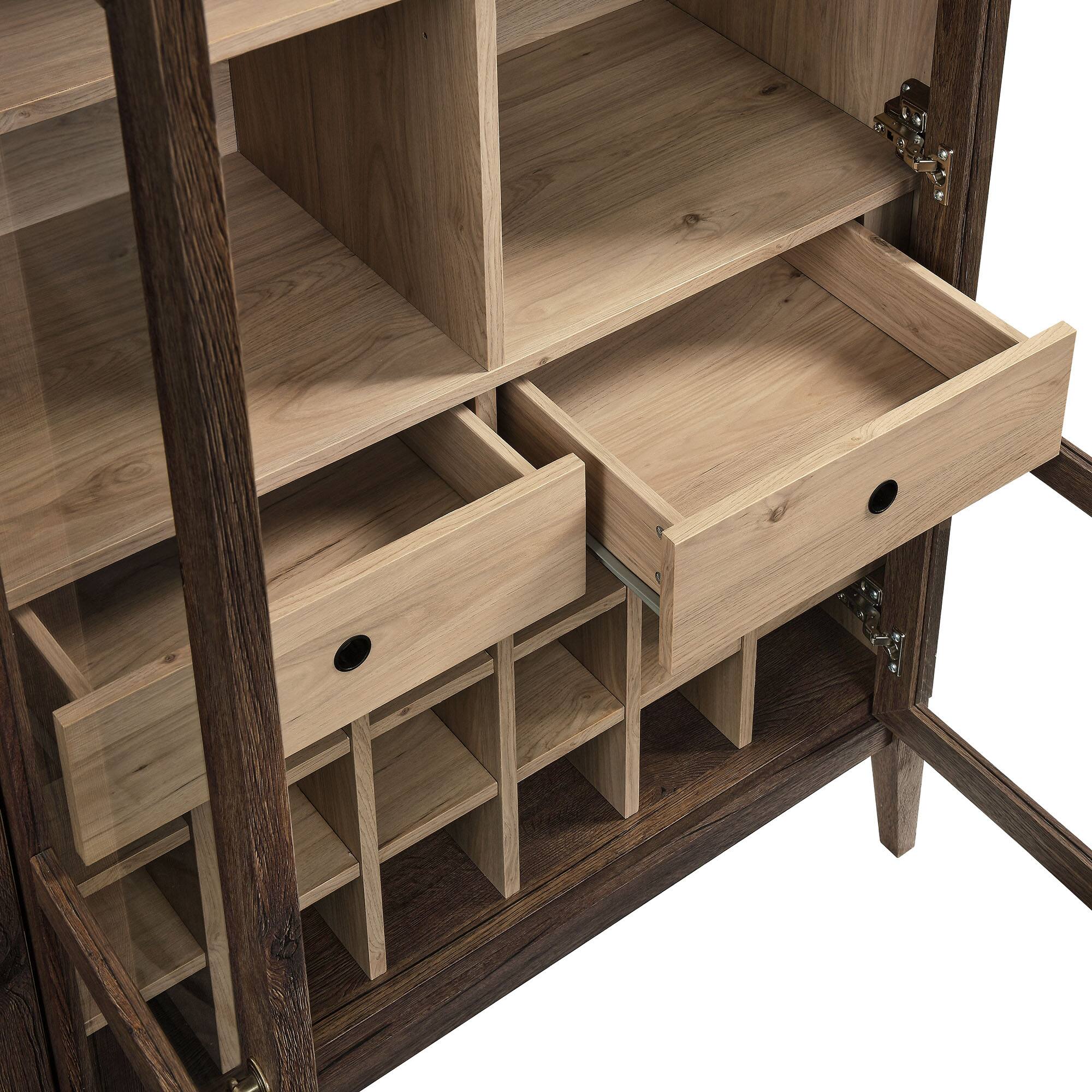 Alt View 5. Modway - Nolan Arched Bar Cabinet by Modway - Walnut Light Oak.