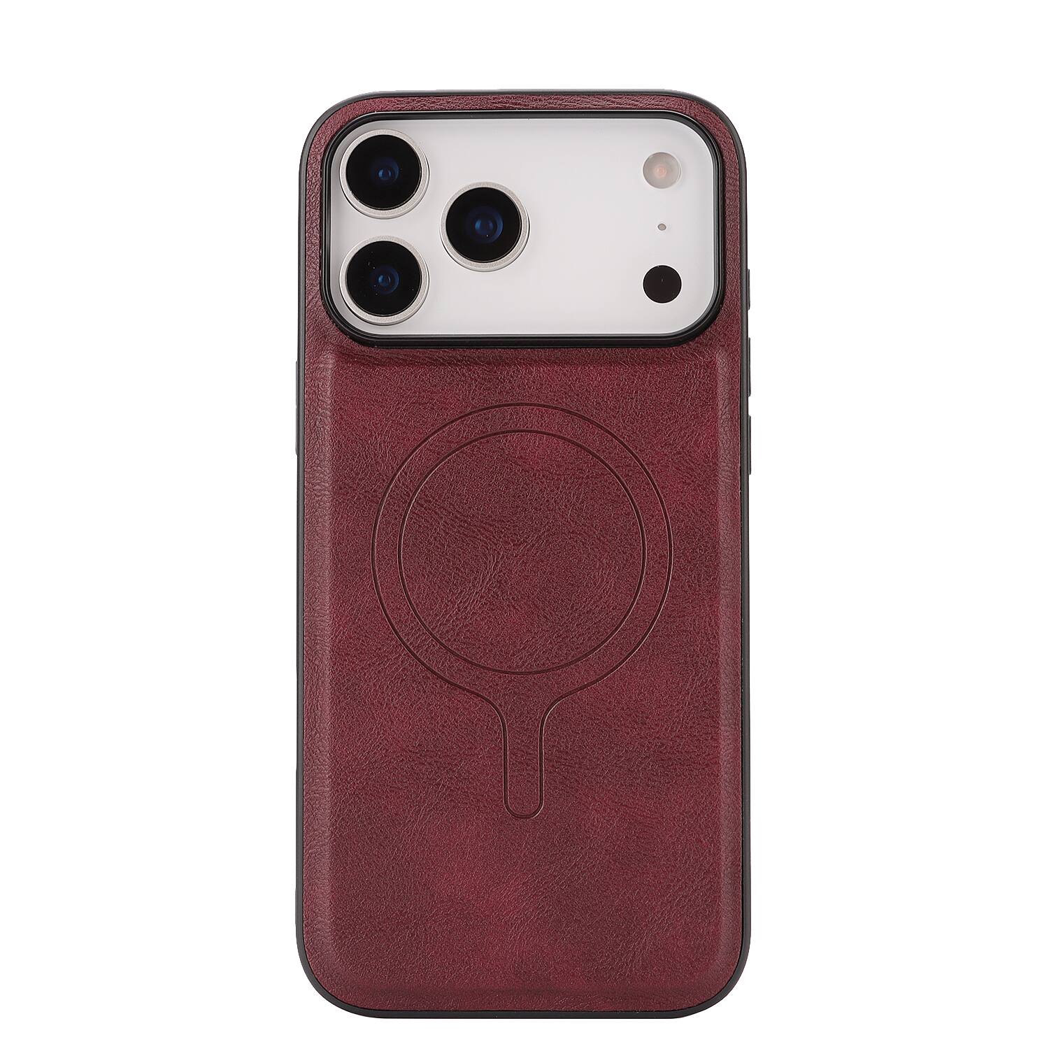 Alt View 2. Dteck - 2-in-1 Magnetic Wallet Case for Apple iPhone 17 Pro Max, Shockproof PU Leather Cover with Detachable 7-Card Holder - Winered.