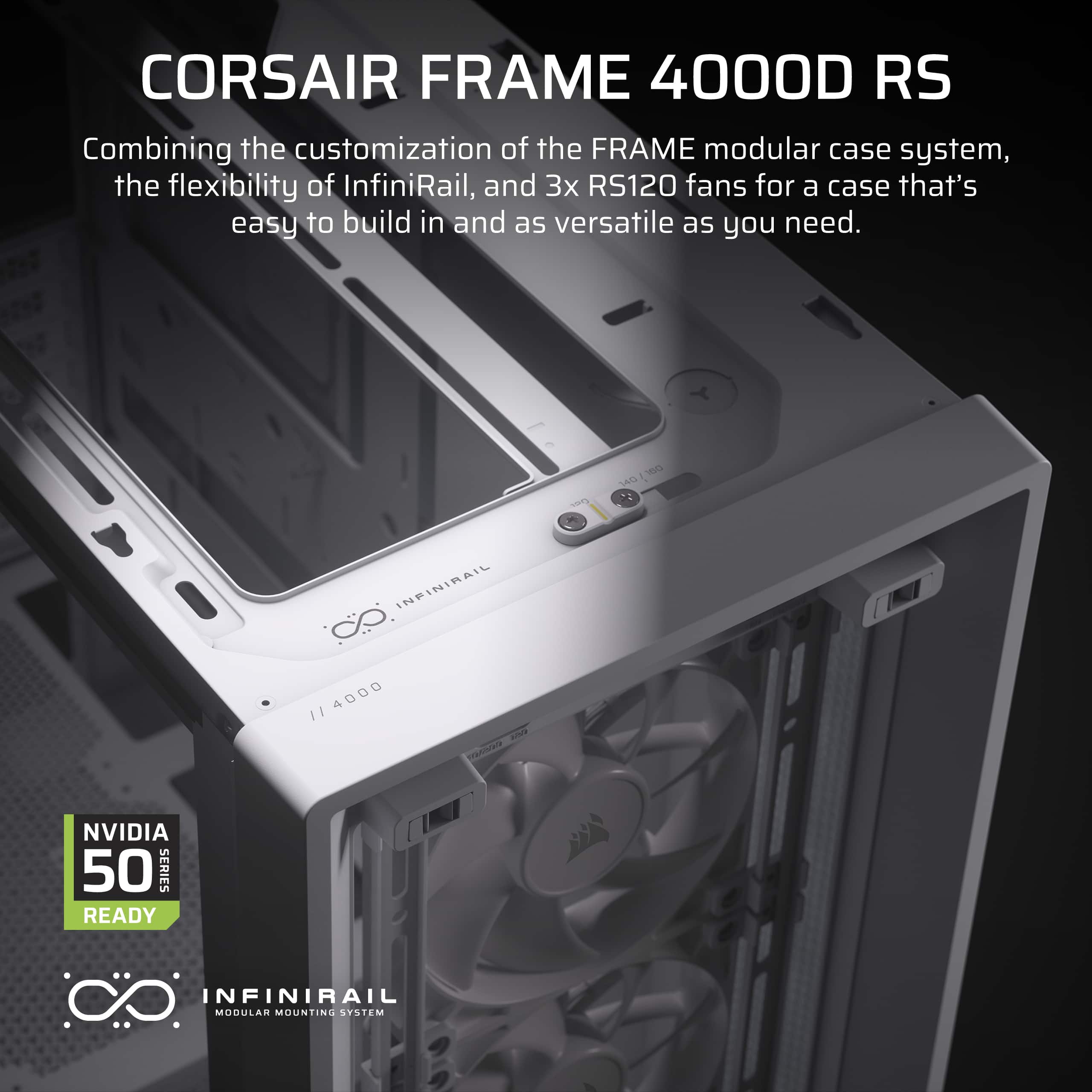 CORSAIR FRAME 4000D RS ATX Mid Tower PC Case White CC