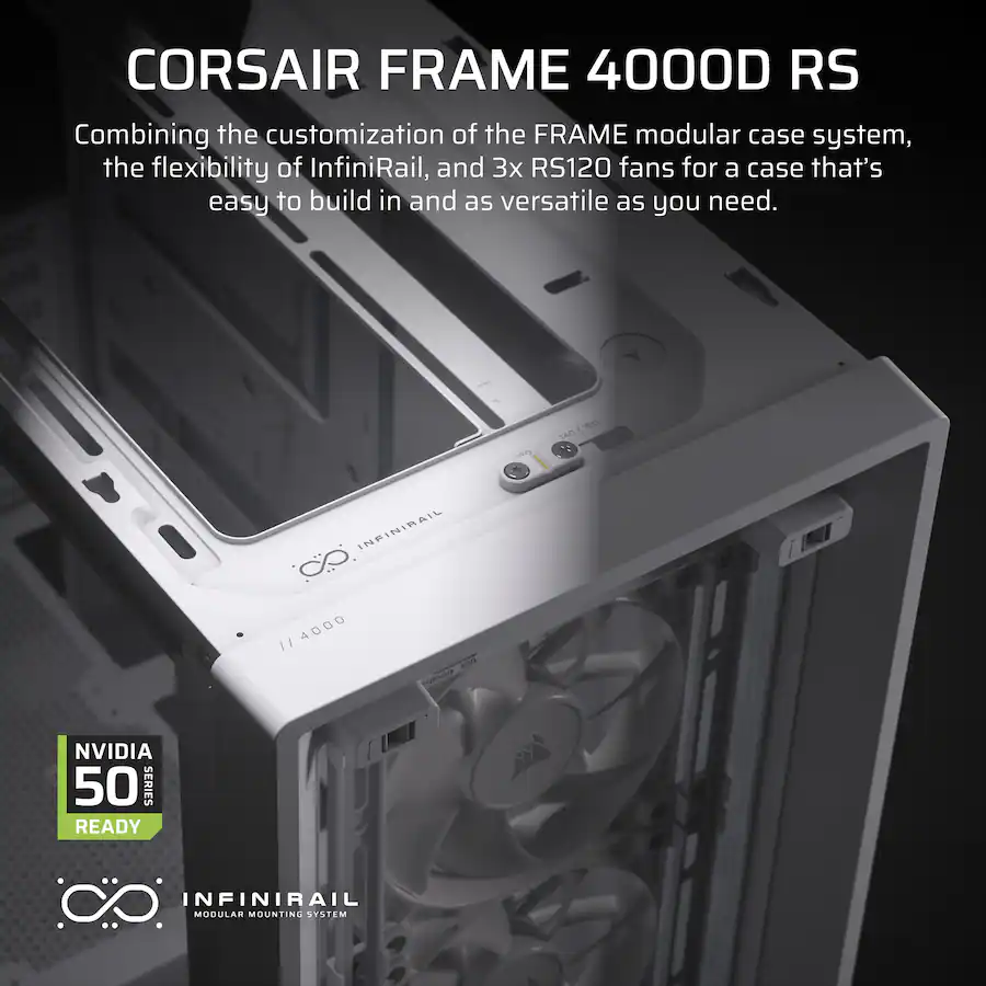 CORSAIR FRAME 4000D RS ATX Mid Tower PC Case White CC-9011313-WW - Best Buy