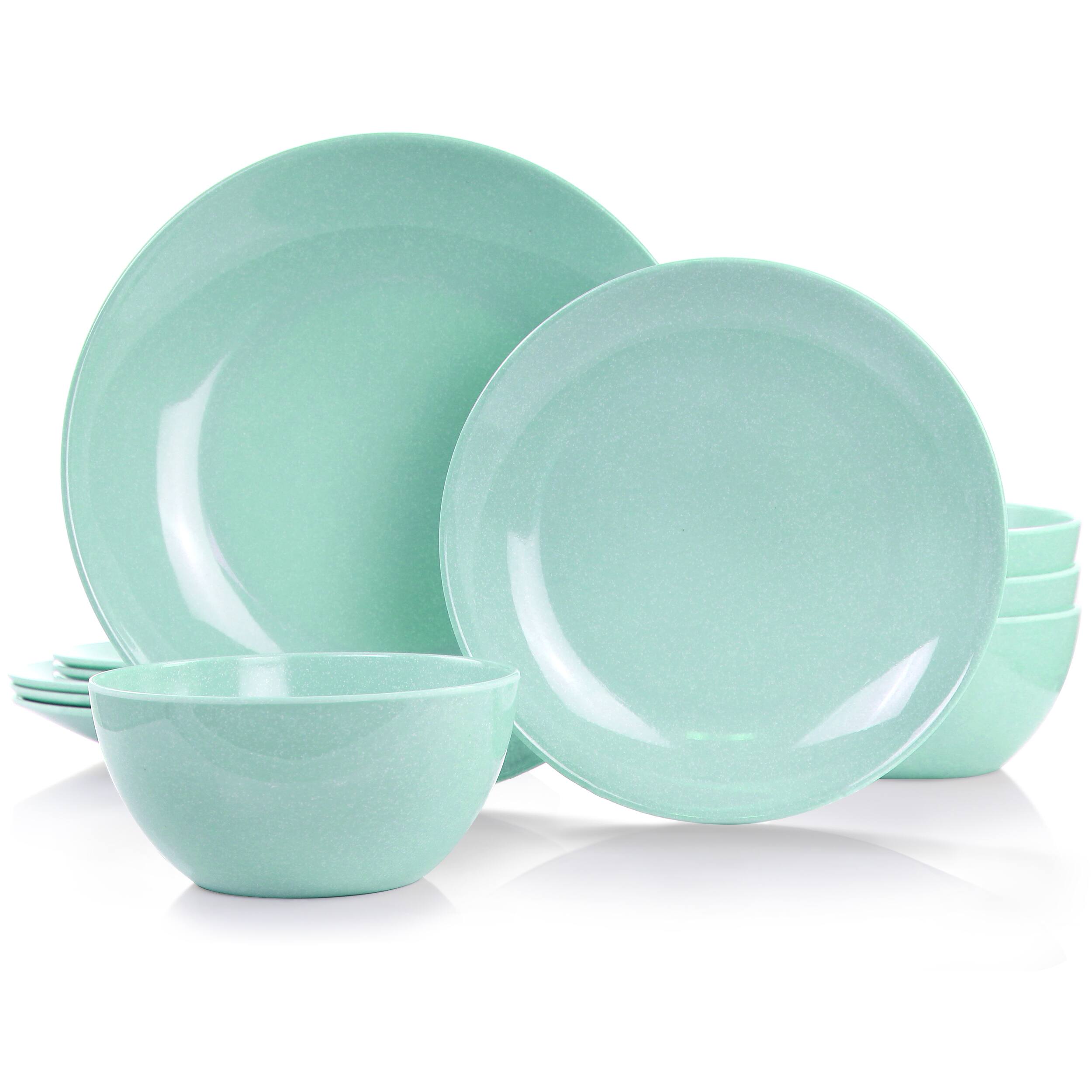 Alt View 8. Martha Stewart - Martha Stewart 12 Piece Melamine Dinnerware Set in Blue - Blue.