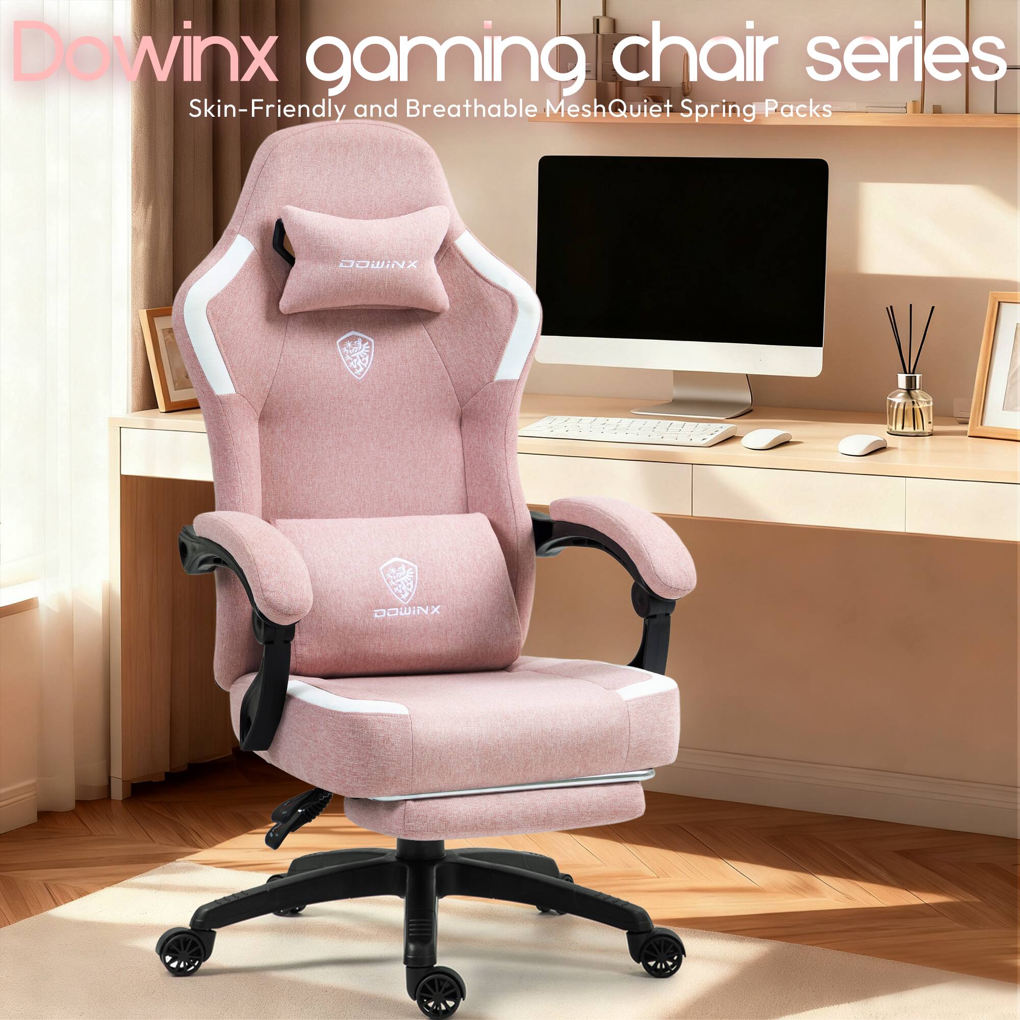 Dowinx gaming chair series  
Skin-Friendly and Breathable Mesh Quiet Spring Packs