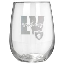 Great American Products - Las Vegas Raiders Etched 17oz. City Stemless Wine Glass - Multicolor