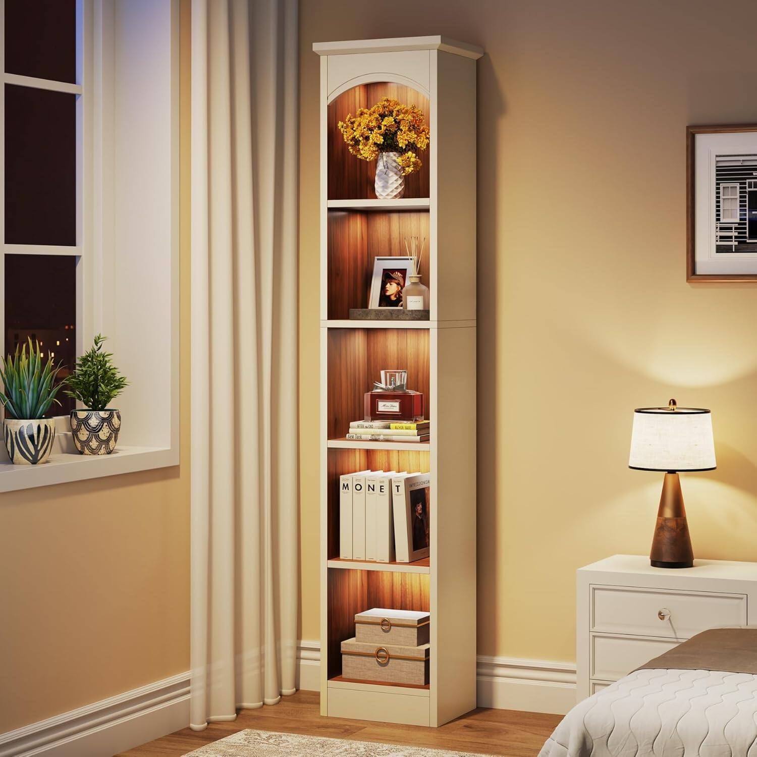 Tribesigns Modern Bookshelf with Engineered Wood Construction and Space ...
