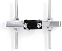 Gibraltar Hardware - 2 Post Accessory Mount Clamp, 8" Percussion Mounting Bar, Includes Four 9.5mm Knurled Posts, Cymbal Stand Downtube Clamp