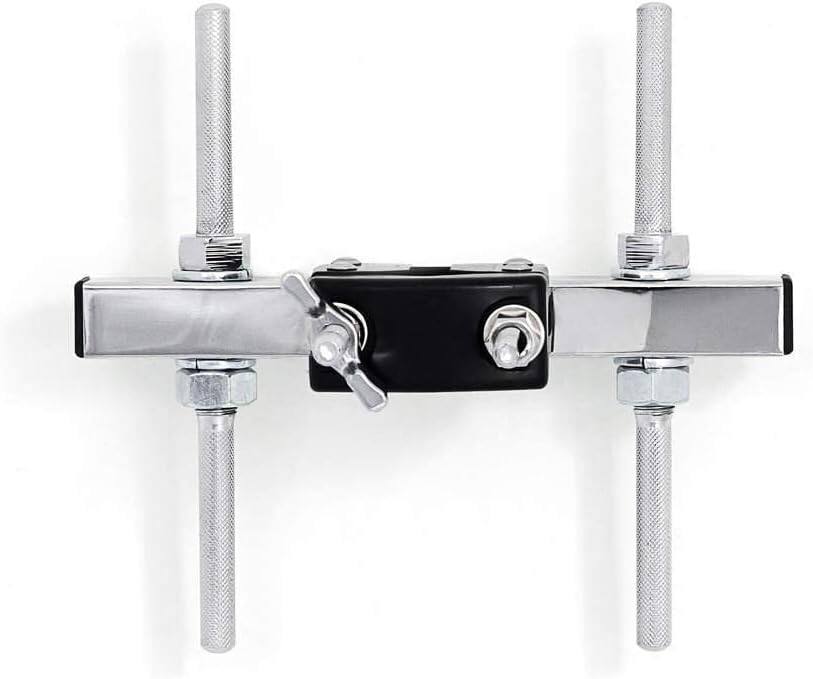 Gibraltar Hardware - 2 Post Accessory Mount Clamp, 8" Percussion Mounting Bar, Includes Four 9.5mm Knurled Posts, Cymbal Stand Downtube Clamp