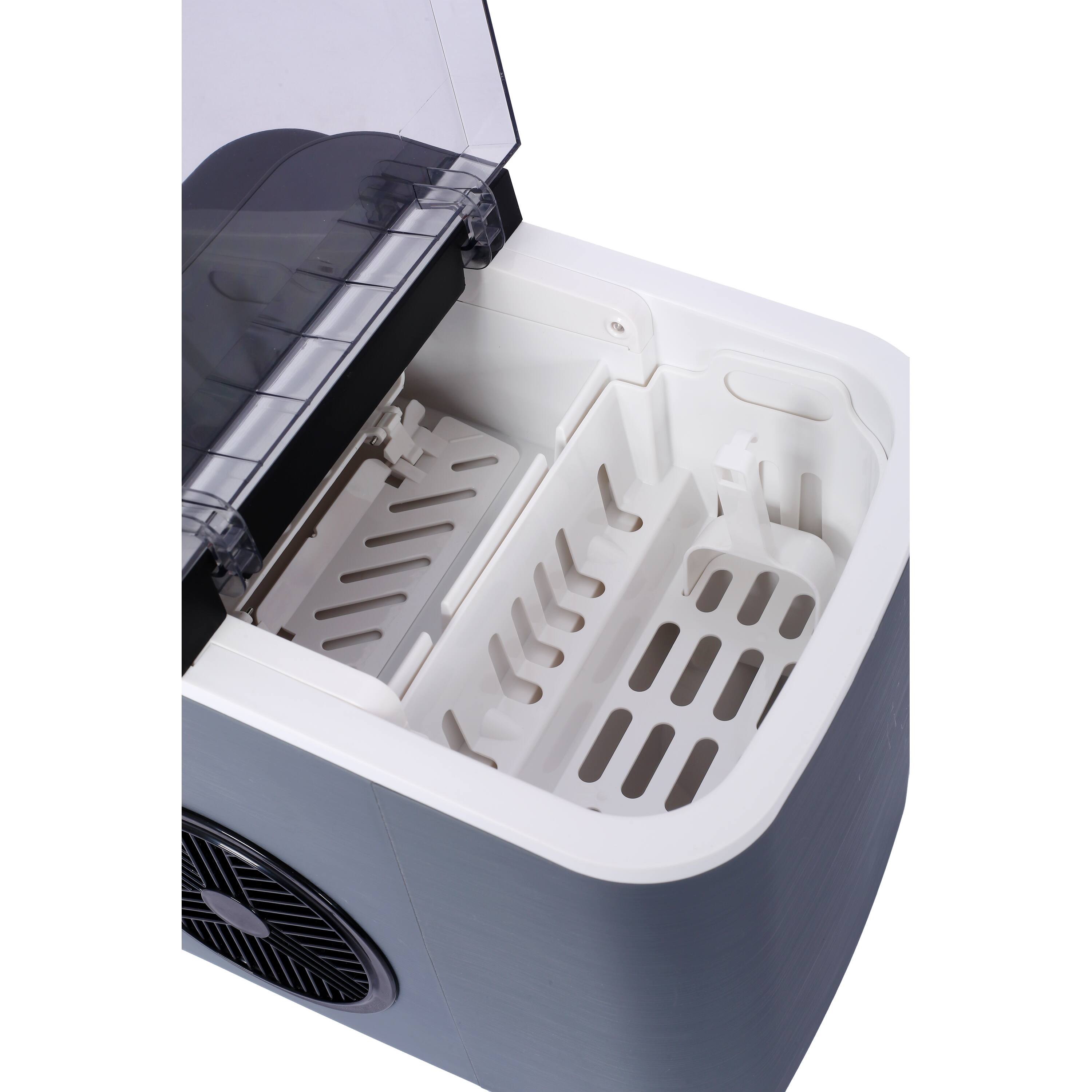 Alt View 6. ELEMENT ACE - Portable Ice Maker Countertop - 26 lbs/Day, 9 Cubes in 6 Mins, Self-Cleaning, Compact Ice Machine for Home Kitchen - Gray.