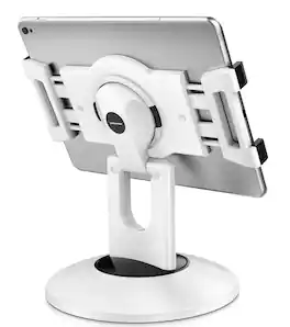 FINEAK - 360° Rotating Retail Kiosk POS Stand, Fits 6-13" iPad & Tablets for Business - White