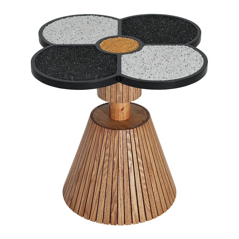 Loheer Four Leaf Clover Side Table Decorative Accent Table Wood Grain ...