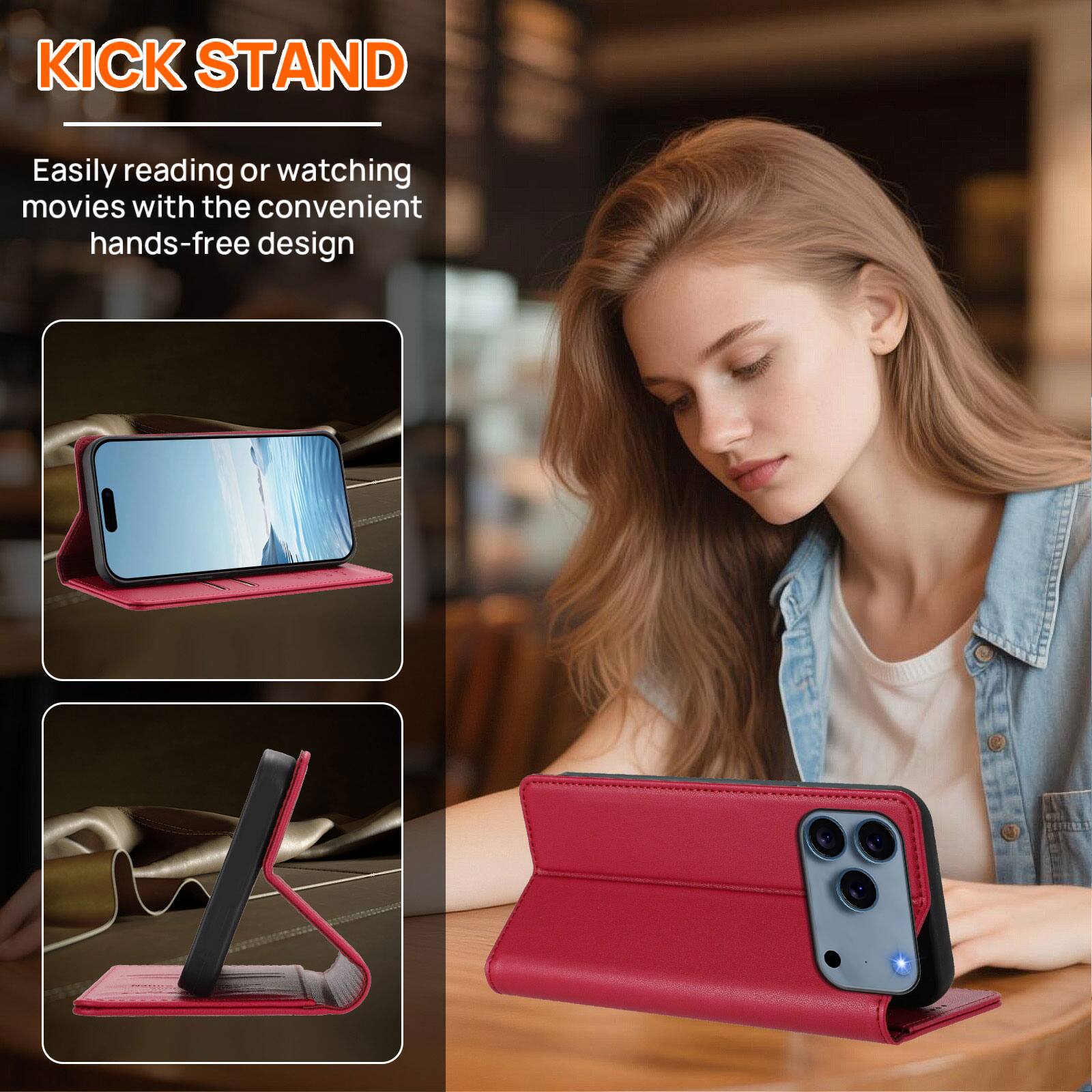 KICK STAND

Easily reading or watching movies with the convenient hands-free design