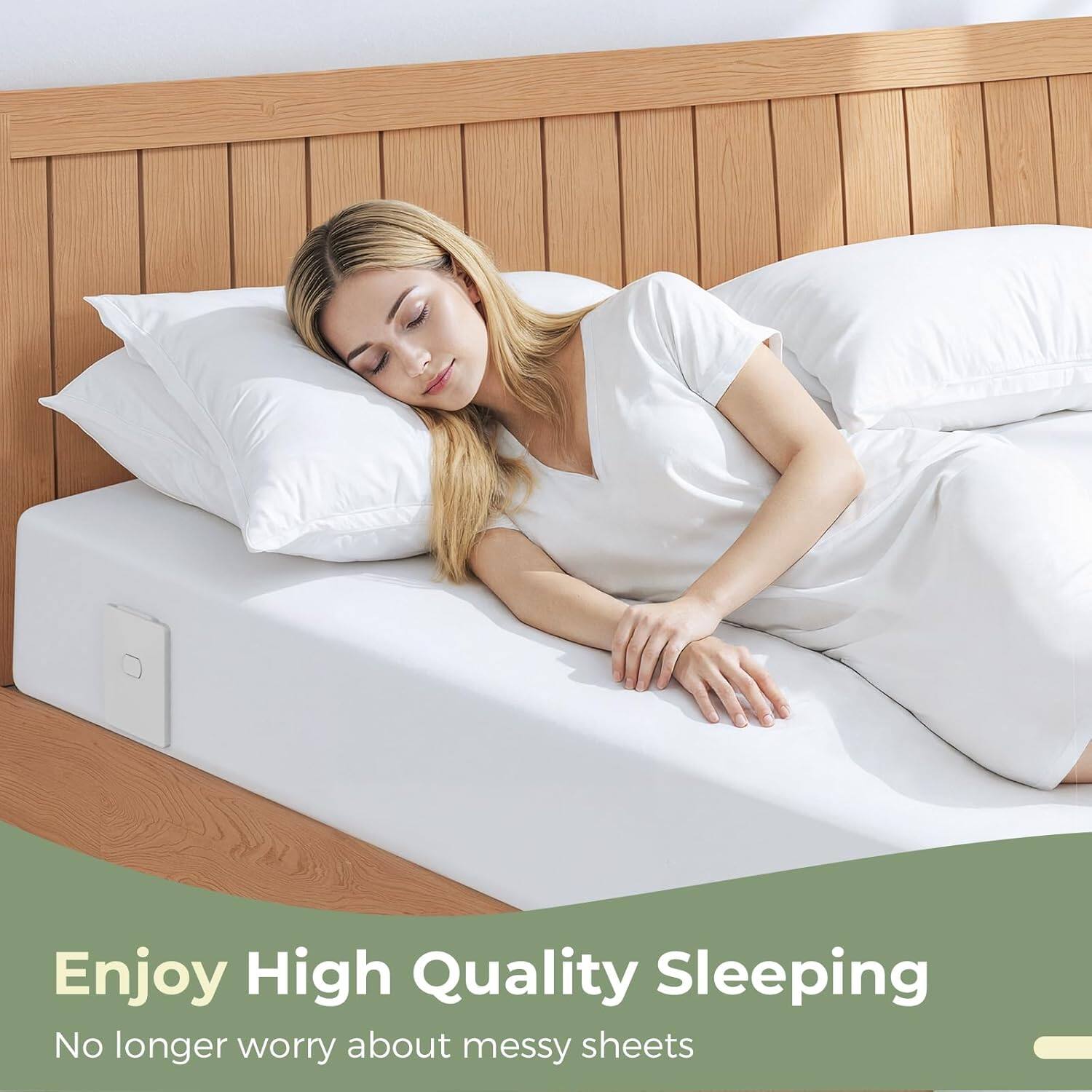 Alt View 2. FAUNNA - Extra Large & Wide Bed Sheet Holders for Corners: Heavy Duty Fitted Sheet Holder, Fits Twin/Full/Queen/King Mattress - White.