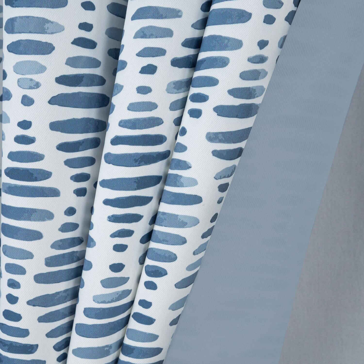 Back. Olivia Gray - Olivia Gray 100% Polyester 190 GSM Justice Reversible Blackout Grommet Curtain Panel 54" x 84" Blue - Blue.