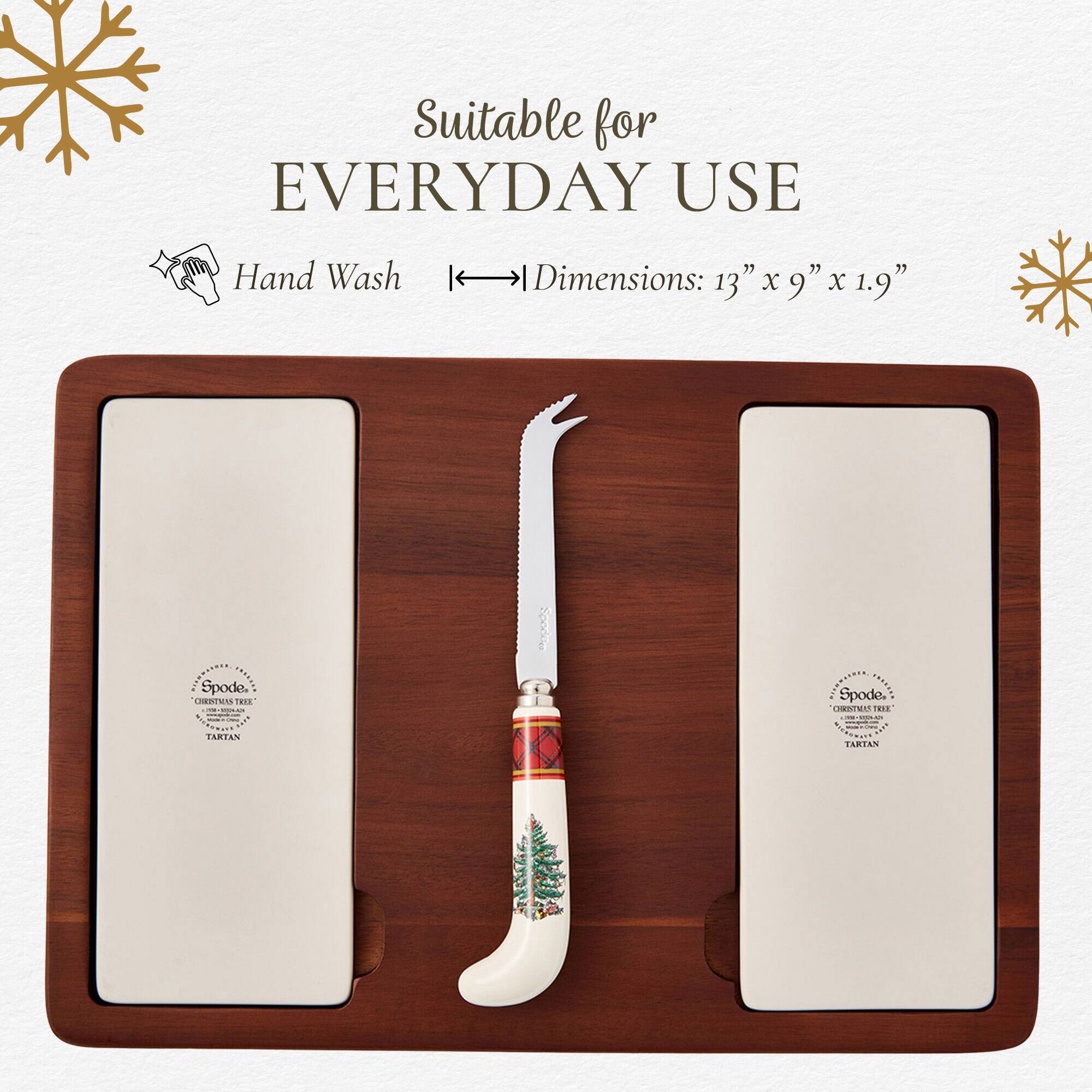 Suitable for EVERYDAY USE  
Hand Wash  
Dimensions: 13" x 9" x 1.9"  
Spode  
CHRISTMAS TREE  
TARTAN