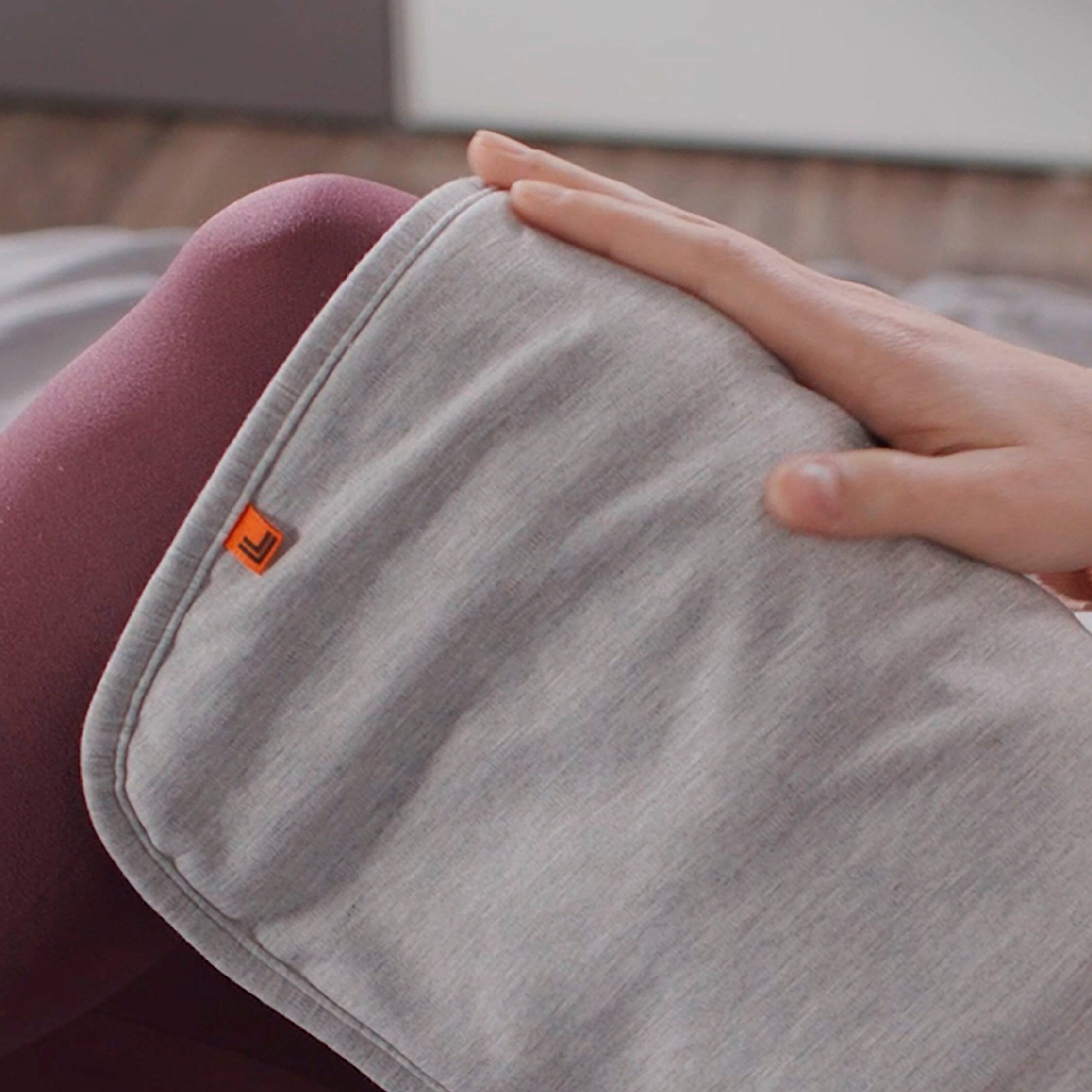 Alt View 11. Calming Heat - Charcoal + Copper Infused Massaging Heated Contour Pad - Gray.