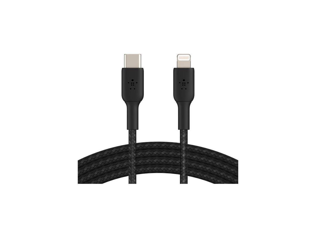 Alt View 3. Belkin - BELKIN CAA004bt1MBK BOOST CHARGE Black Braided USB-C to Lightning Cable 3.28 ft. (1 m).