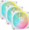 Front. CORSAIR - CUE LINK LX120 RGB 120mm PWM Fans Starter Kit (3-pack) - White.