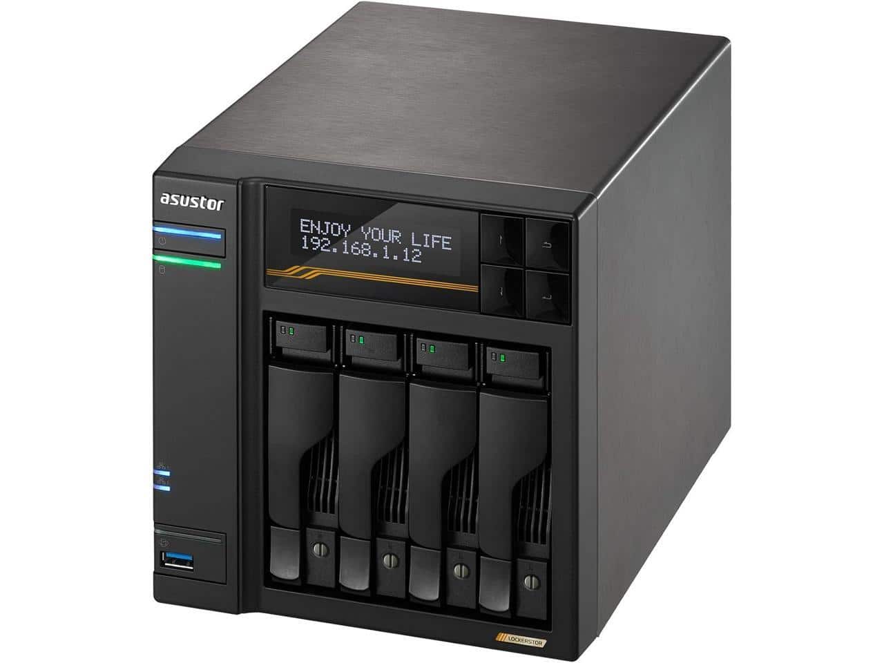 Asustor Lockerstor 4 Gen3 AS6804T 4 Bay NAS, 2.3GHz CPU, USB 4