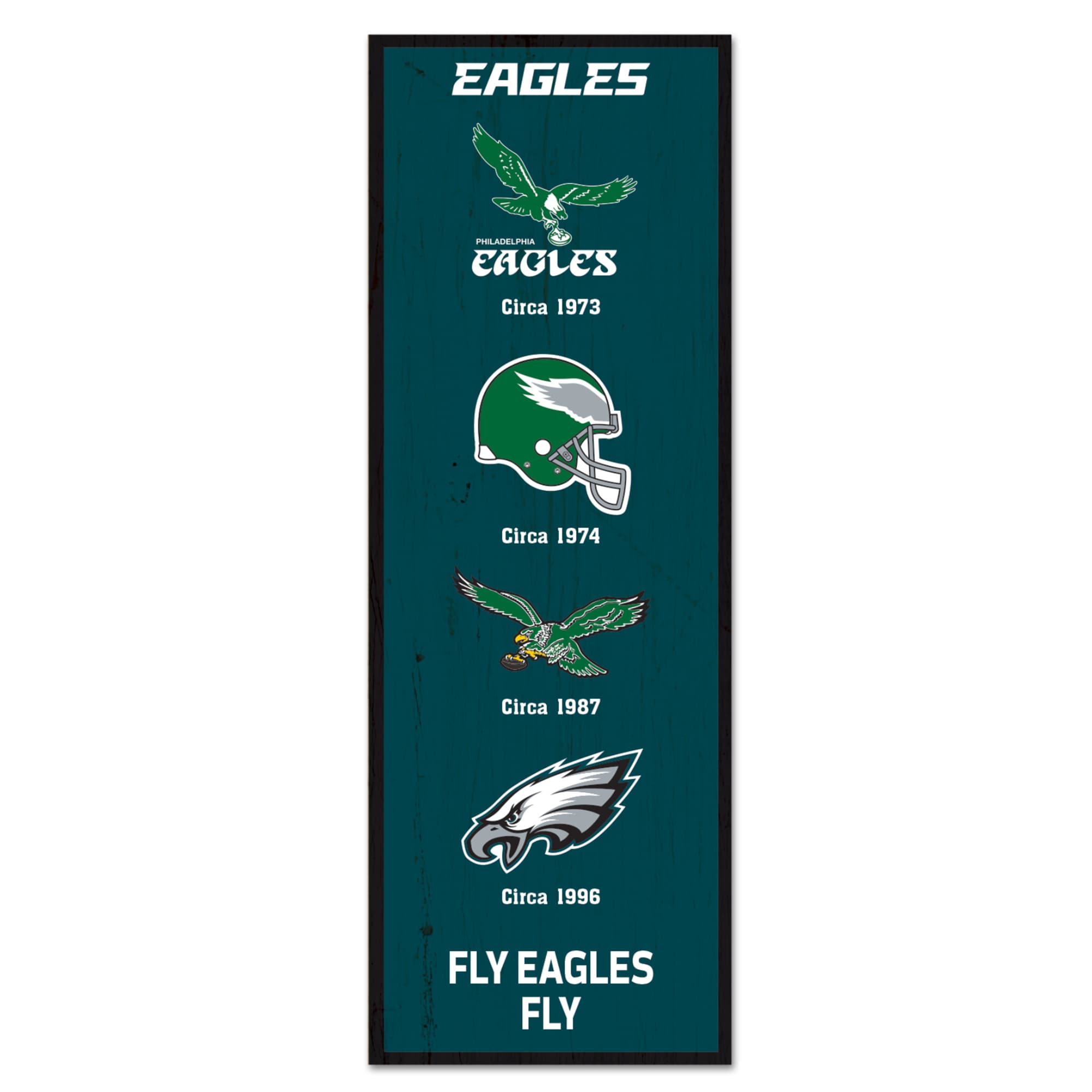 Philadelphia Eagles 6" x 17" Logo Evolution Wood Sign
