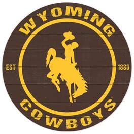 Jardine - Wyoming Cowboys 20'' x 20'' Indoor/Outdoor Circle Sign - Brown