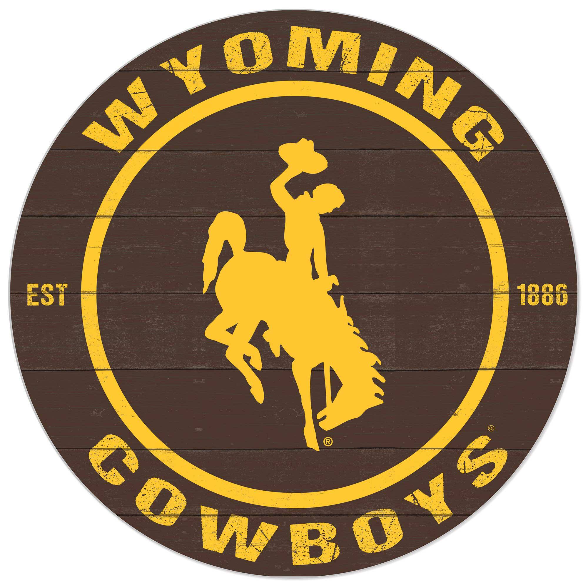 Wyoming Cowboys 20'' x 20'' Indoor/Outdoor Circle Sign