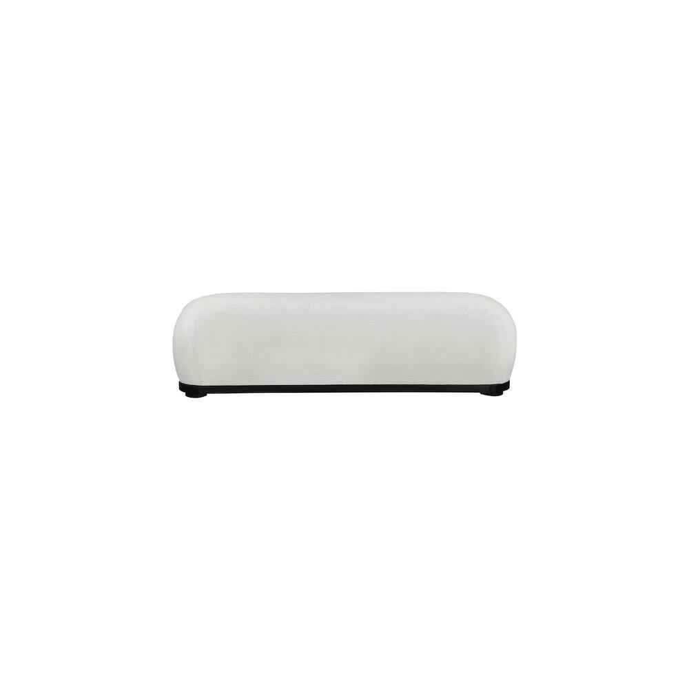 Alt View 2. Meridian Furniture - Calum Cream Chenille Fabric Bench - Beige.