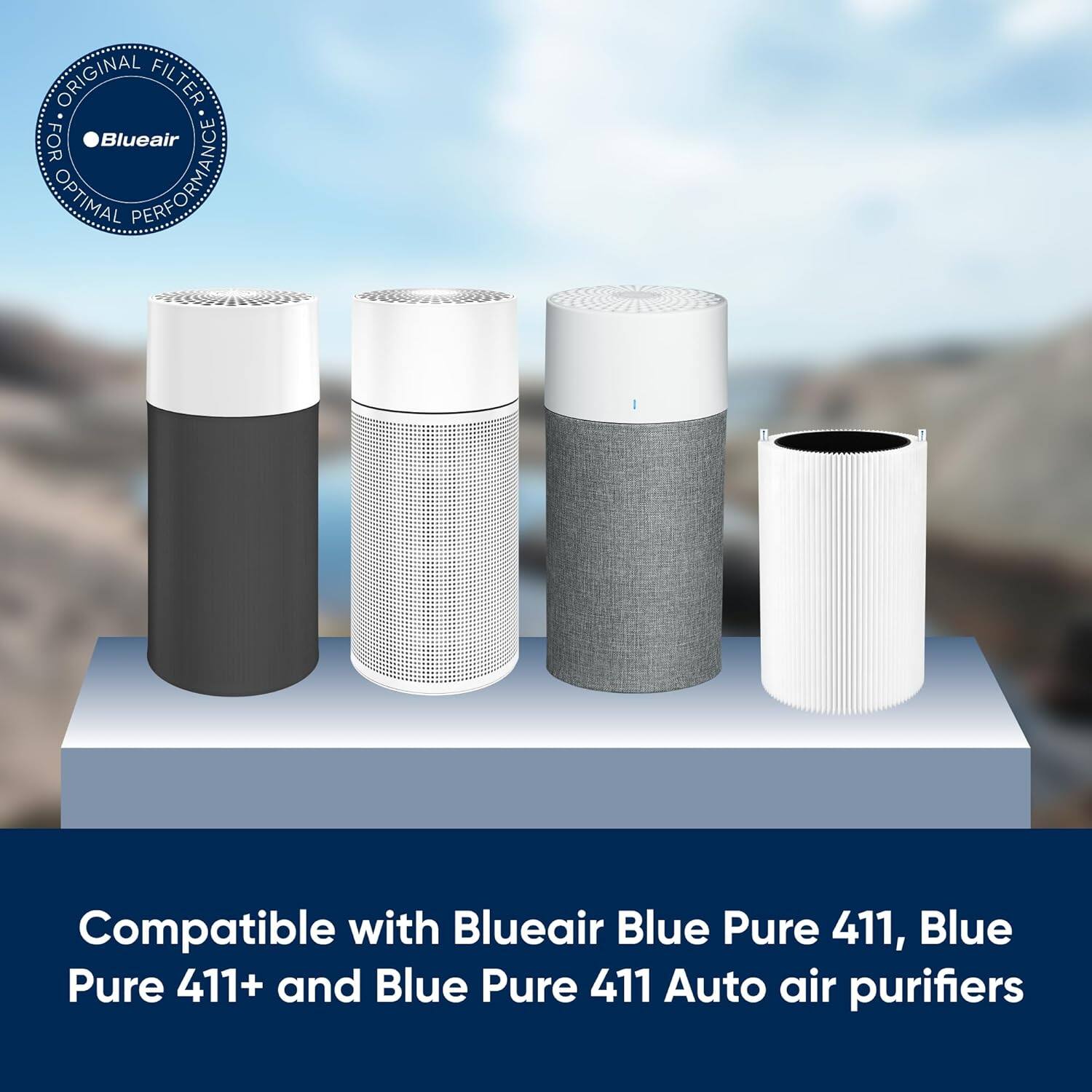 ORIGINAL FILTER FOR Blueair OPTIMAL PERFORMANCE Compatible with Blueair Blue Pure 411, Blue Pure 411+ and Blue Pure 411 Auto air purifiers