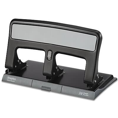Staples - One-Touch 3-Hole Punch, 30 Sheet Capacity, (26614) - Black