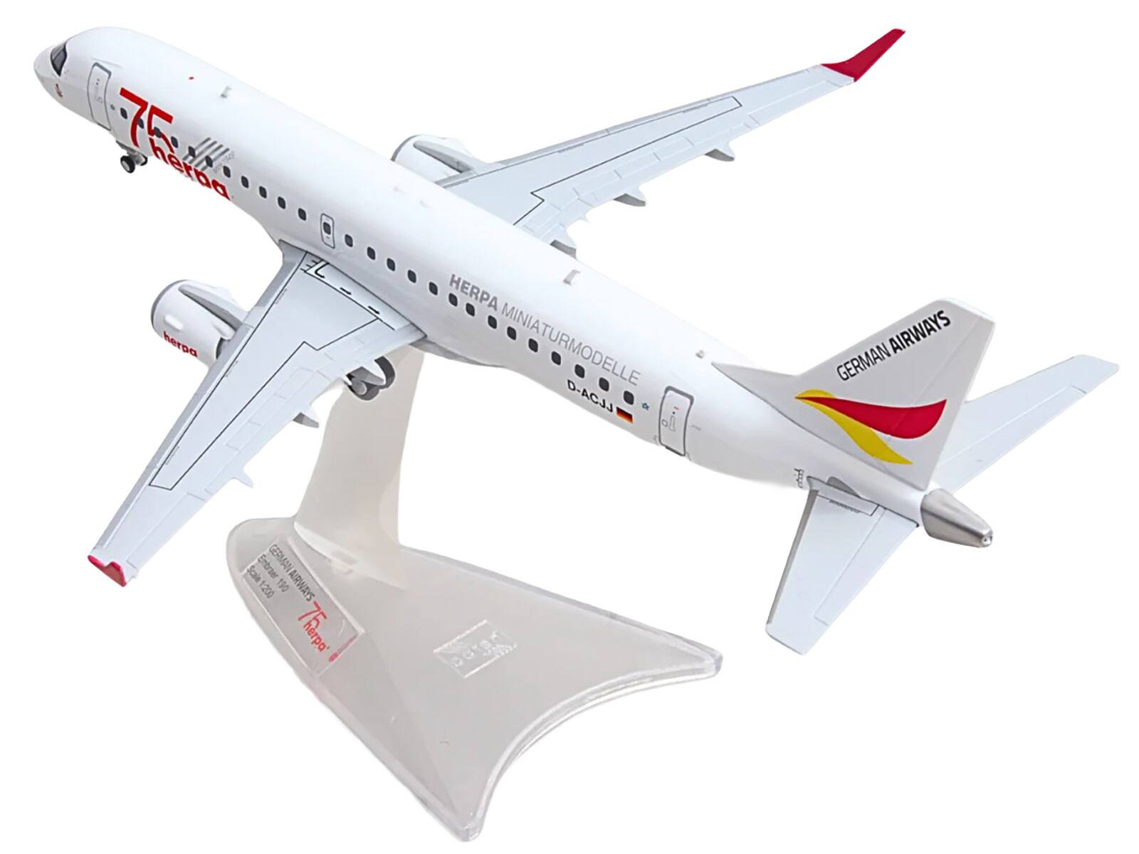 76 herpa HERPA MINIATURMODELLE D-ACJJ io AIRWAYS GERMAN Embraer GERMAN Scale 1:200 190 AIRWAYS