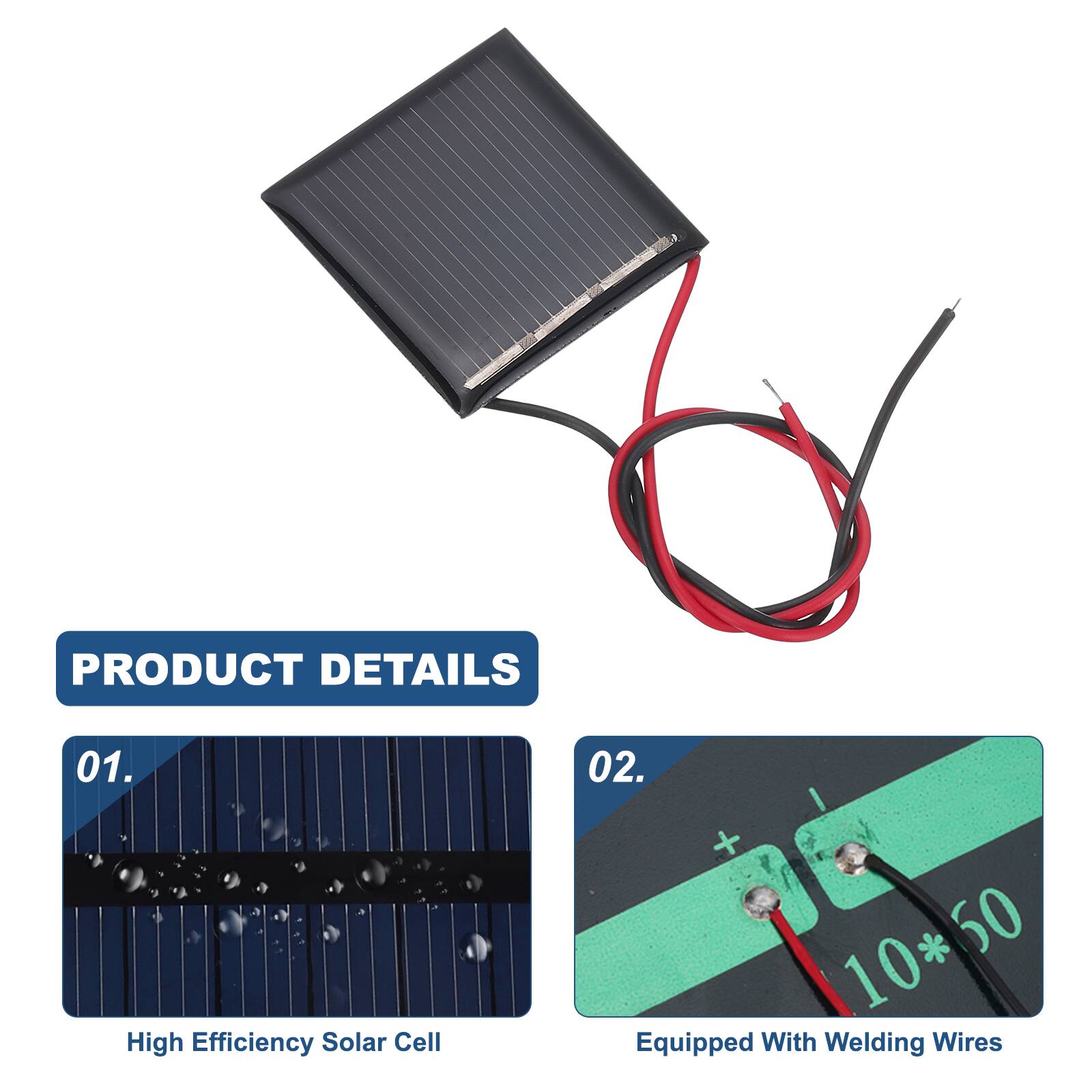 PRODUCT DETAILS

01. High Efficiency Solar Cell

02. I + 10*50 * 60 Equipped With Welding Wires
